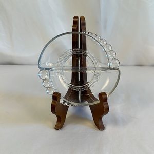 Duncan & Miller Glass Divided Dish in Teardrop Pattern